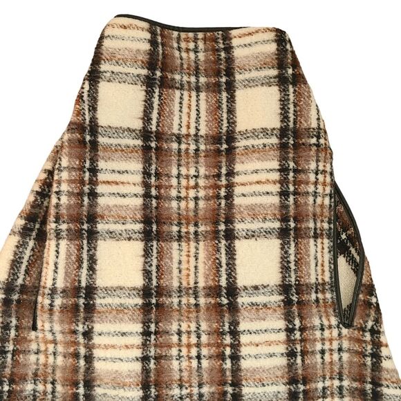 ABS Allen Schwartz Womens Plaid Asymmetrical Hem Drape Open Front Cardigan Vest - Picture 5 of 8